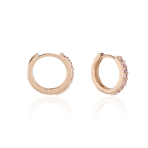 Créoles Rio Argent Rose Oxyde De Zirconium - Boucles d'oreilles créoles Femme | Histoire d’Or