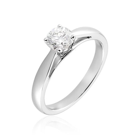 Bague Solitaire Iris Or Blanc Diamant - Bagues solitaires Femme | Histoire d&rsquo;Or