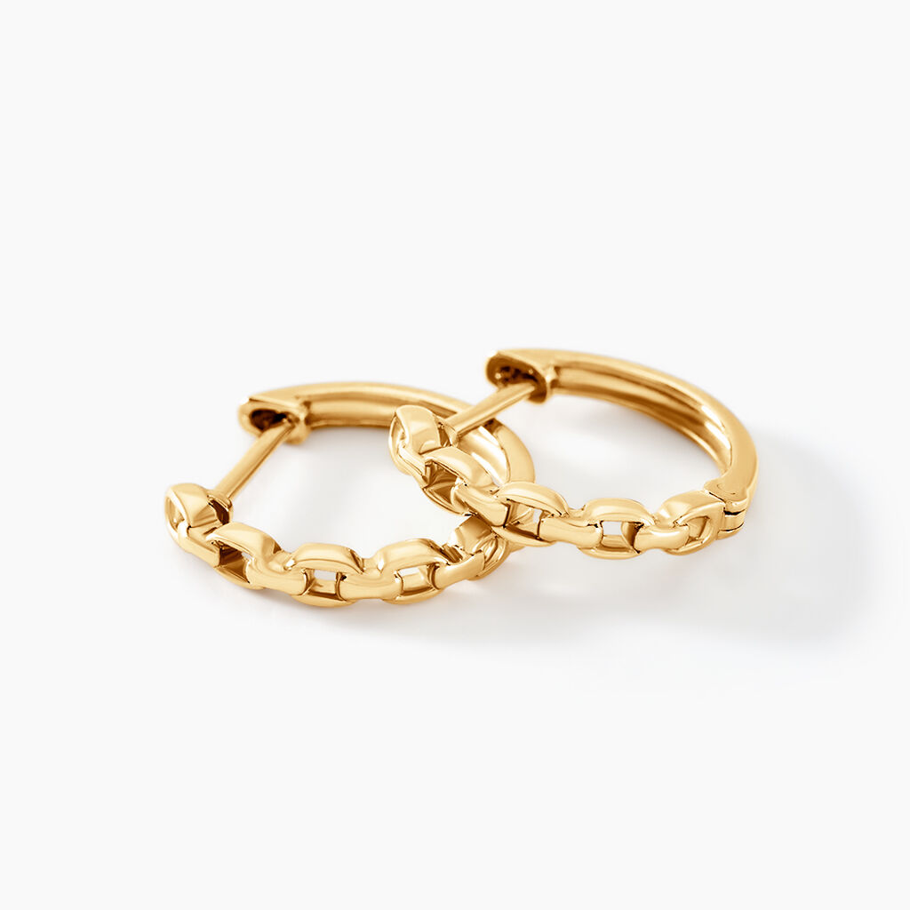 Créoles Rain Or Jaune - Boucles d'oreilles créoles Femme | Histoire d’Or