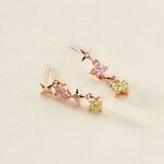 Boucles D'oreilles Pendantes Nimbe Argent Rose Oxyde De Zirconium - Boucles d'oreilles fantaisie Femme | Histoire d&rsquo;Or