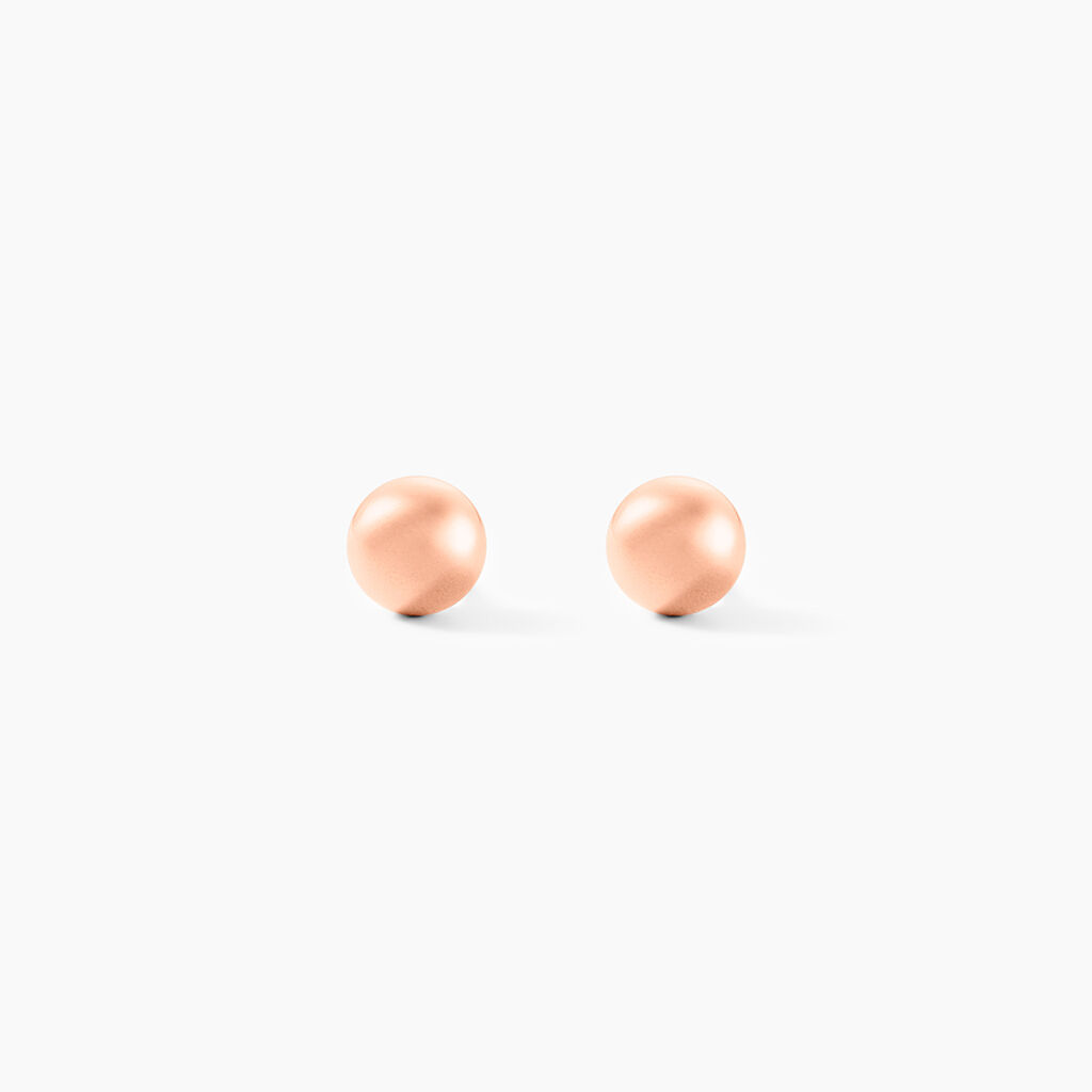 Boucles D'oreilles Puces Fidelia Boule Or Rose - Clous d'oreilles Femme | Histoire d&rsquo;Or