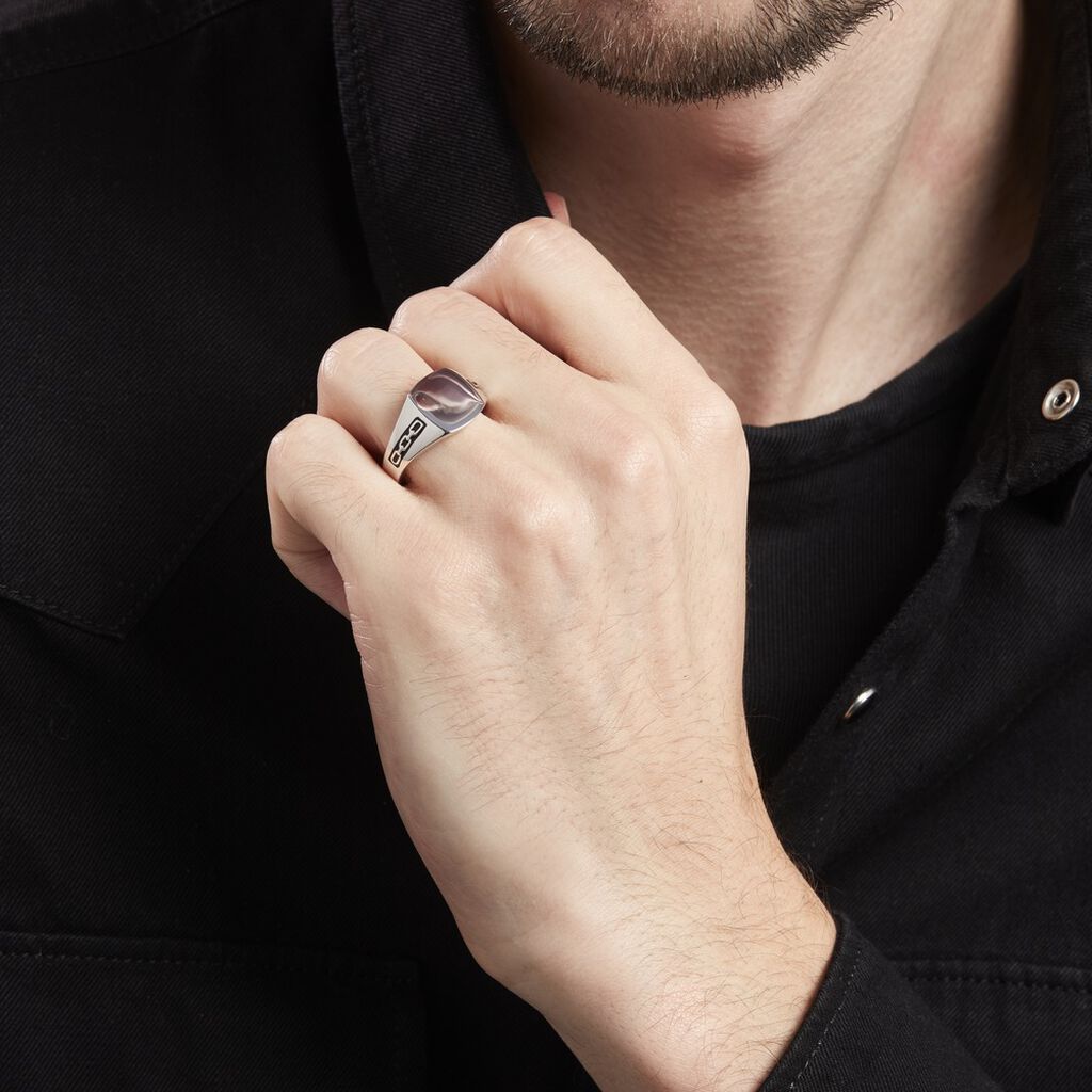 Chevaliere Argent Blanc Tarek - Chevalières Homme | Histoire d’Or