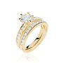 Bague Double Jeu Plaqué Or Jaune Oxyde De Zirconium