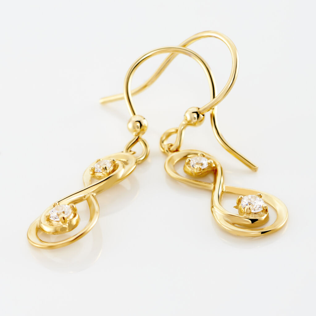 Boucles D'oreilles Pendantes Ademar Or Jaune Oxyde De Zirconium - Boucles d'oreilles pendantes Femme | Histoire d’Or