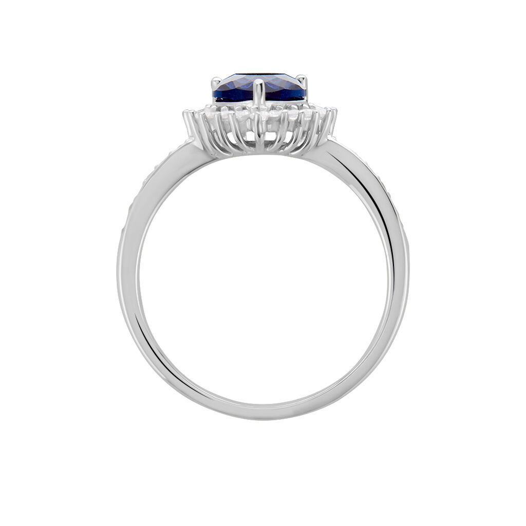 Bague Sphinx Argent Blanc Pierre Et Oxyde De Zirconium - Bagues solitaires Femme | Histoire d’Or