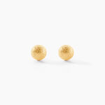 Boucles D'oreilles Puces Fidelia Boule Sablee Or Jaune - Clous d'oreilles Femme | Histoire d&rsquo;Or