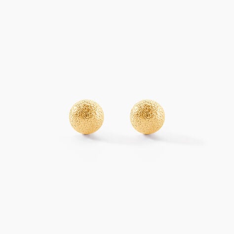 Boucles D'oreilles Puces Fidelia Boule Sablee Or Jaune - Clous d'oreilles Femme | Histoire d&rsquo;Or