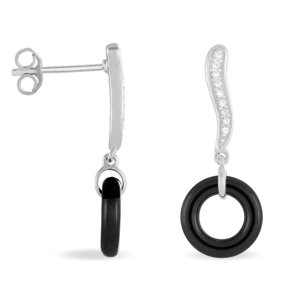 Boucles D'oreilles Pendantes Delphinia Argent Blanc Oxyde De Zirconium - Boucles d'oreilles fantaisie Femme | Histoire d’Or