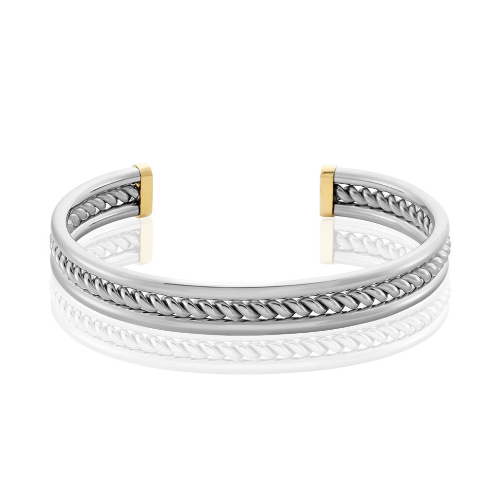 Bracelet Jonc Ouvert Acier Blanc Winnoc - Bracelets fantaisie Homme | Histoire d’Or