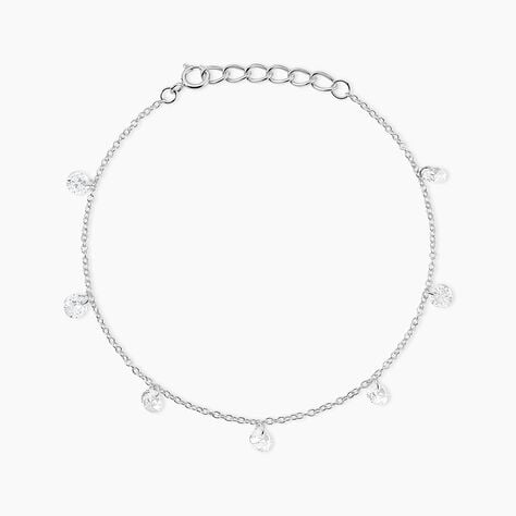 Bracelet Argent Collie Argent Blanc Oxyde - Bracelets Pierre Femme | Histoire d&rsquo;Or