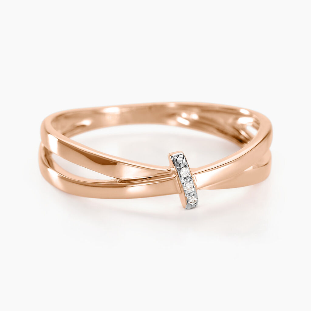 Bague Ilvia Or Rose Diamant - Bagues avec pierre Femme | Histoire d’Or
