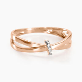 Bague Ilvia Or Rose Diamant - Bagues avec pierre Femme | Histoire d’Or