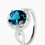 Bague Ayanna Or Blanc Topaze Et Oxyde De Zirconium - Bagues solitaires Femme | Histoire d&rsquo;Or