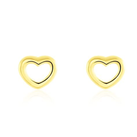 Boucles D'oreilles Puces Anne-maudae Coeurs Or Jaune - Clous d'oreilles Femme | Histoire d’Or