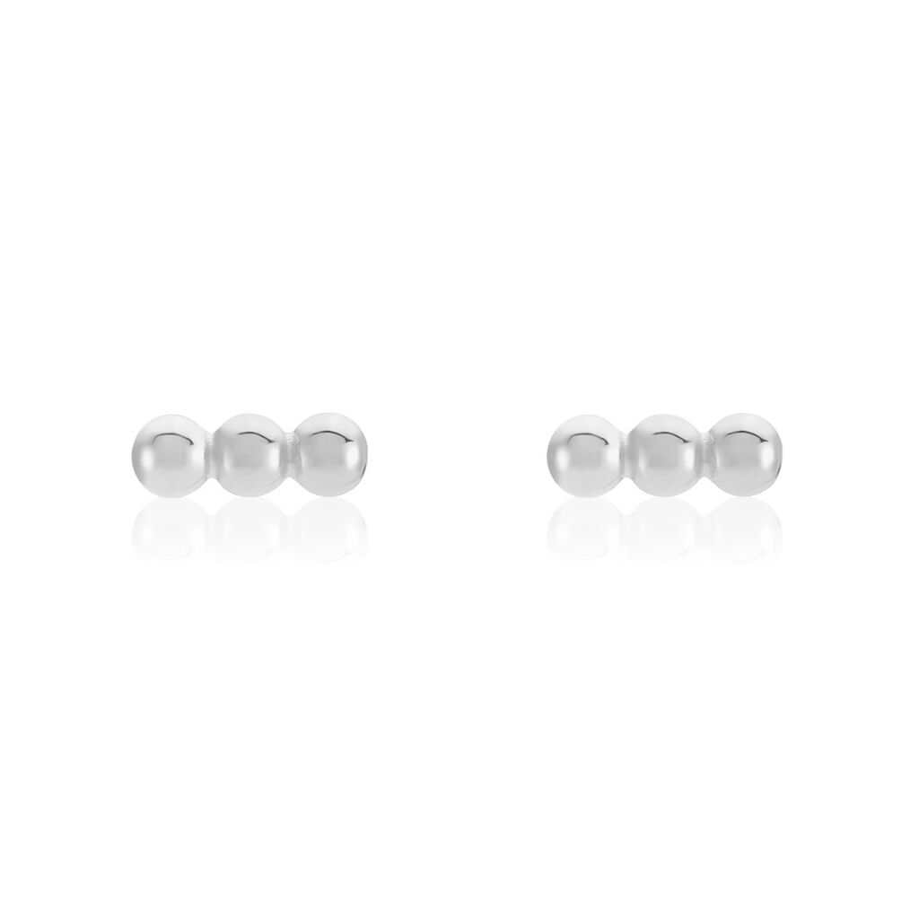 Boucles D'oreilles Puces Ina Argent Blanc - Boucles d'oreilles fantaisie Femme | Histoire d’Or