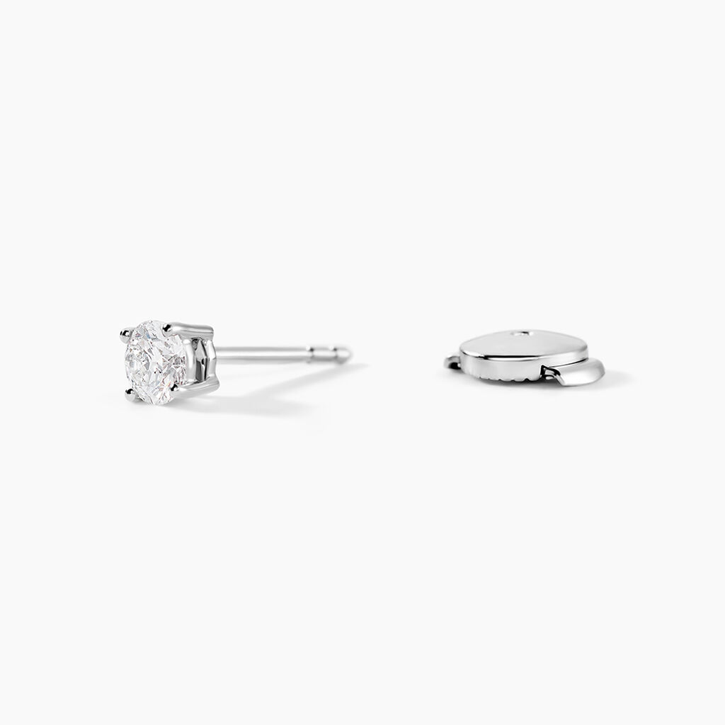 Boucles D'oreilles Puces Aphrodite Platine Blanc Diamant - Clous d'oreilles Homme | Histoire d&rsquo;Or
