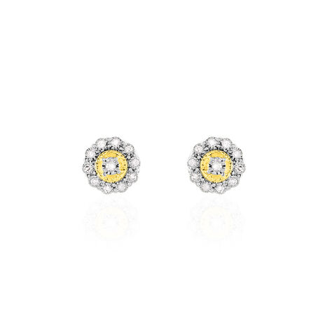 Boucles D'oreilles Puces Charletta Or Jaune Diamant - Clous d'oreilles Femme | Histoire d’Or