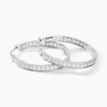 Cr&eacute;oles Django Argent Blanc Oxyde De Zirconium - Boucles d'oreilles cr&eacute;oles Femme | Histoire d&rsquo;Or