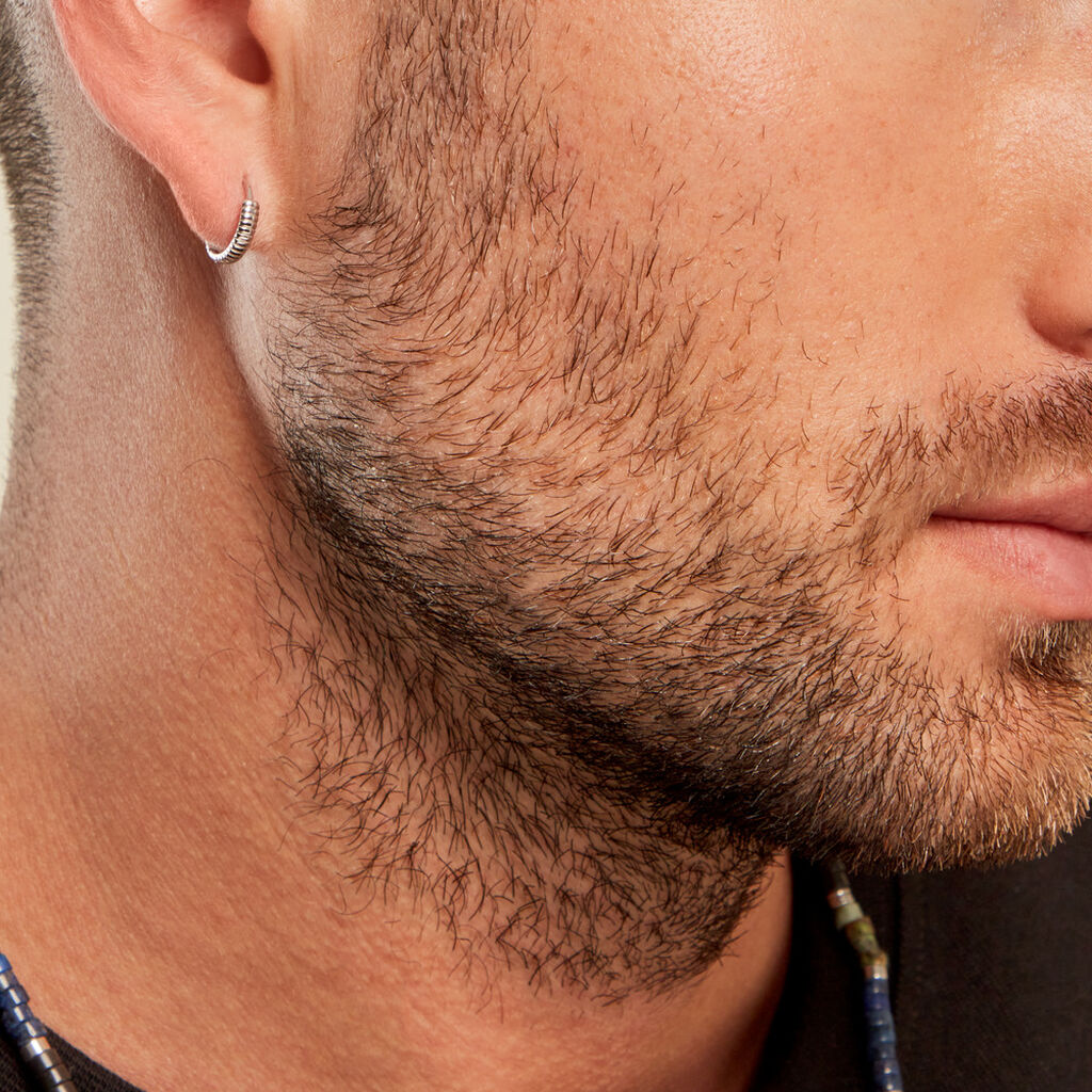 Créole Sylas Argent Blanc - Boucles d'oreilles créoles Homme | Histoire d’Or