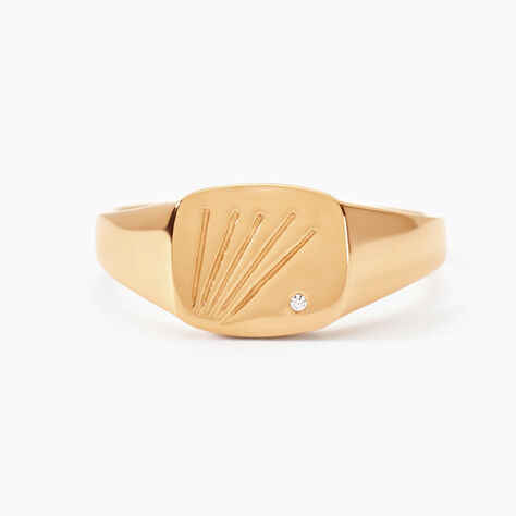 Chevali&egrave;re Plaqu&eacute; Or Khepri Oxyde De Zirconium - Bagues solitaires Homme | Histoire d&rsquo;Or