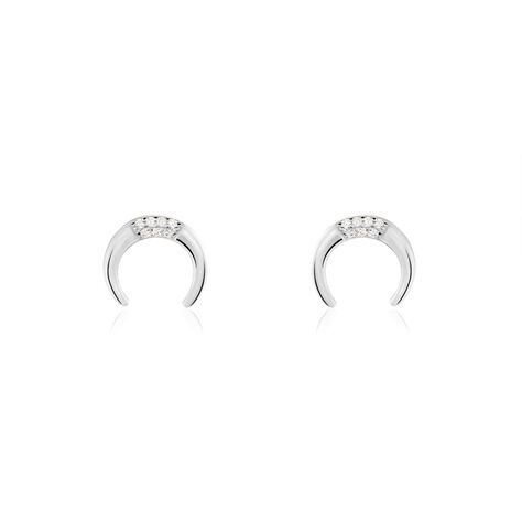 Boucles D'oreilles Puces Argent Blanc Athubodua Oxydes De Zirconium - Boucles d'oreilles fantaisie Femme | Histoire d’Or