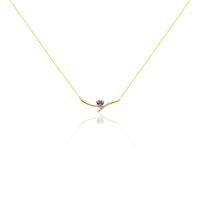 Collier Eva Or Jaune Amethyste Et Oxyde De Zirconium