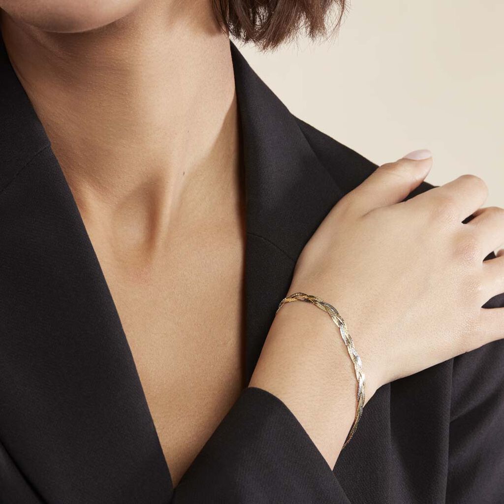 Bracelet Elae Argent Bicolore - Bracelets chaîne Femme | Histoire d’Or