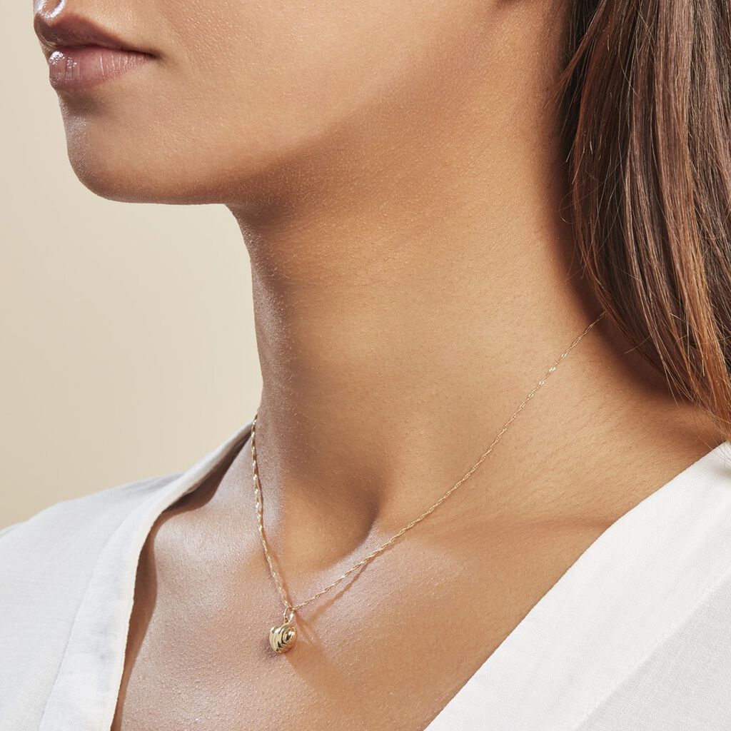 Pendentif Eudocie Coeur Stri Or Jaune - Pendentifs Famille | Histoire d’Or