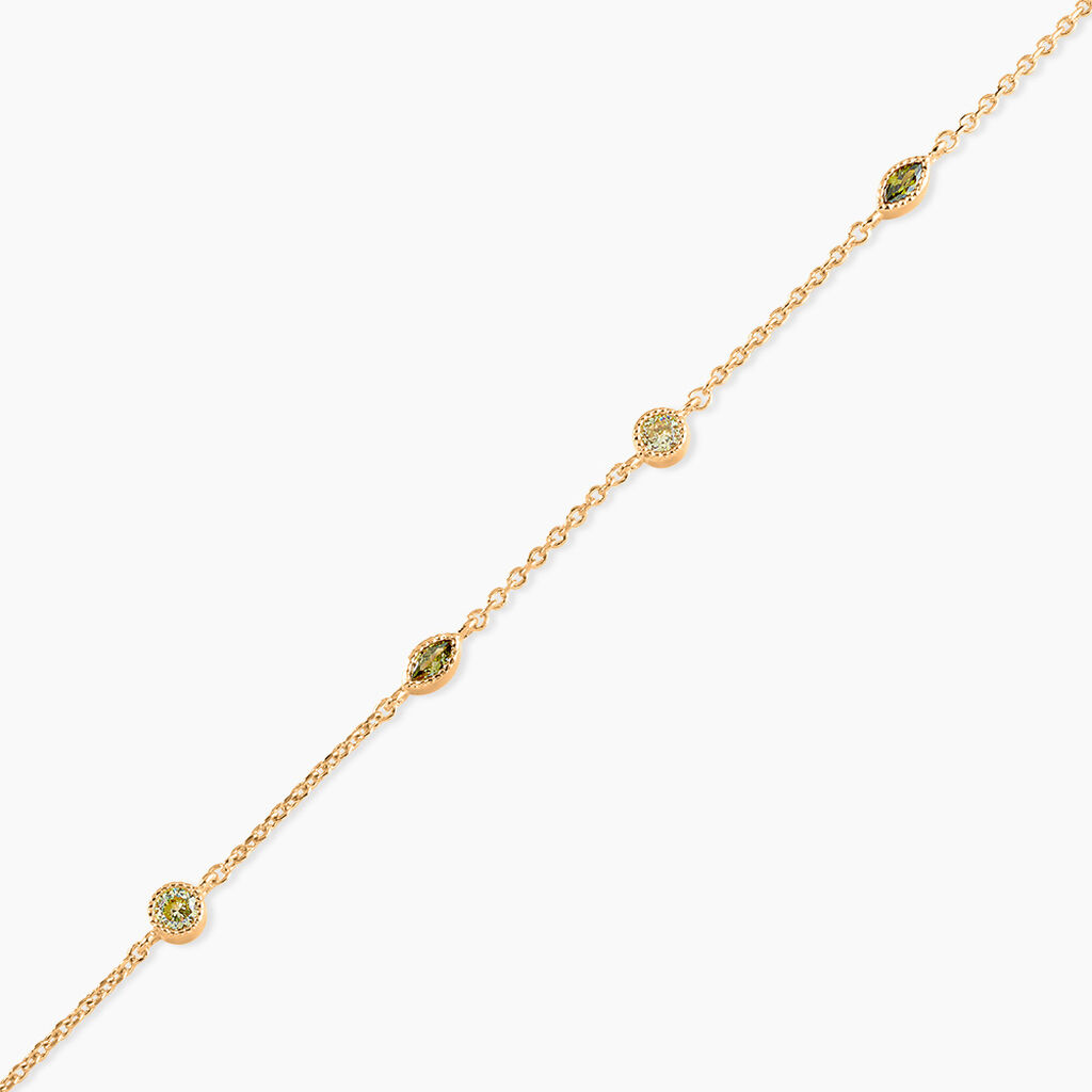 Bracelet Angelica Plaque Or Jaune Oxyde De Zirconium - Bracelets cha&icirc;ne Femme | Histoire d&rsquo;Or