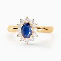 Bague Or Jaune Saphir Diamants