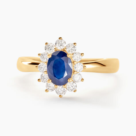 Bague Or Jaune Saphir Diamants - Bagues solitaires Femme | Histoire d’Or