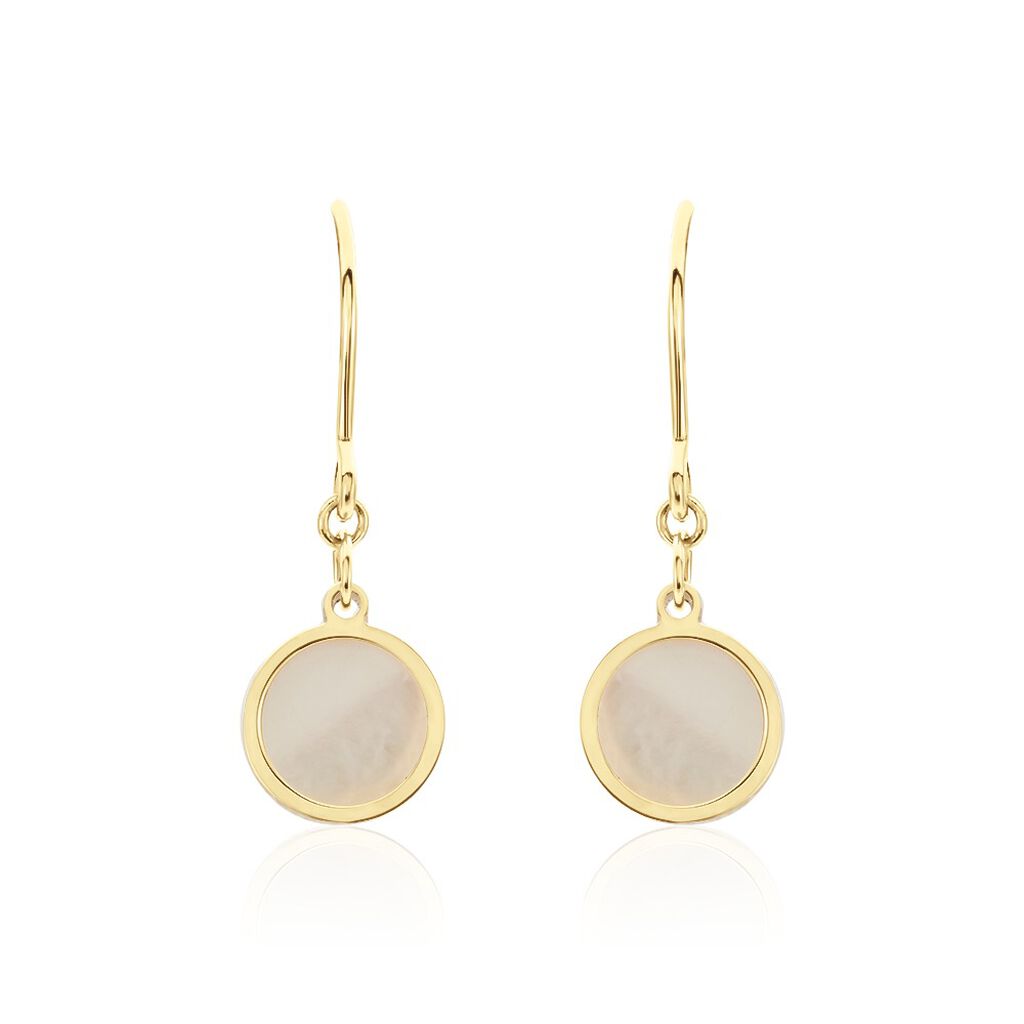 Boucles D'oreilles Pendantes Naïade Or Jaune Nacre - Boucles d'oreilles pendantes Femme | Histoire d’Or