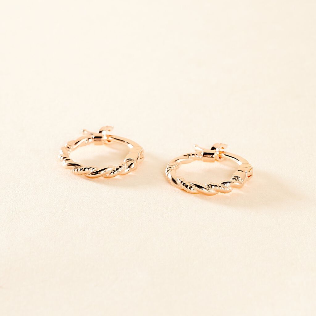 Créoles Anastasia Argent Rose - Boucles d'oreilles créoles Femme | Histoire d’Or