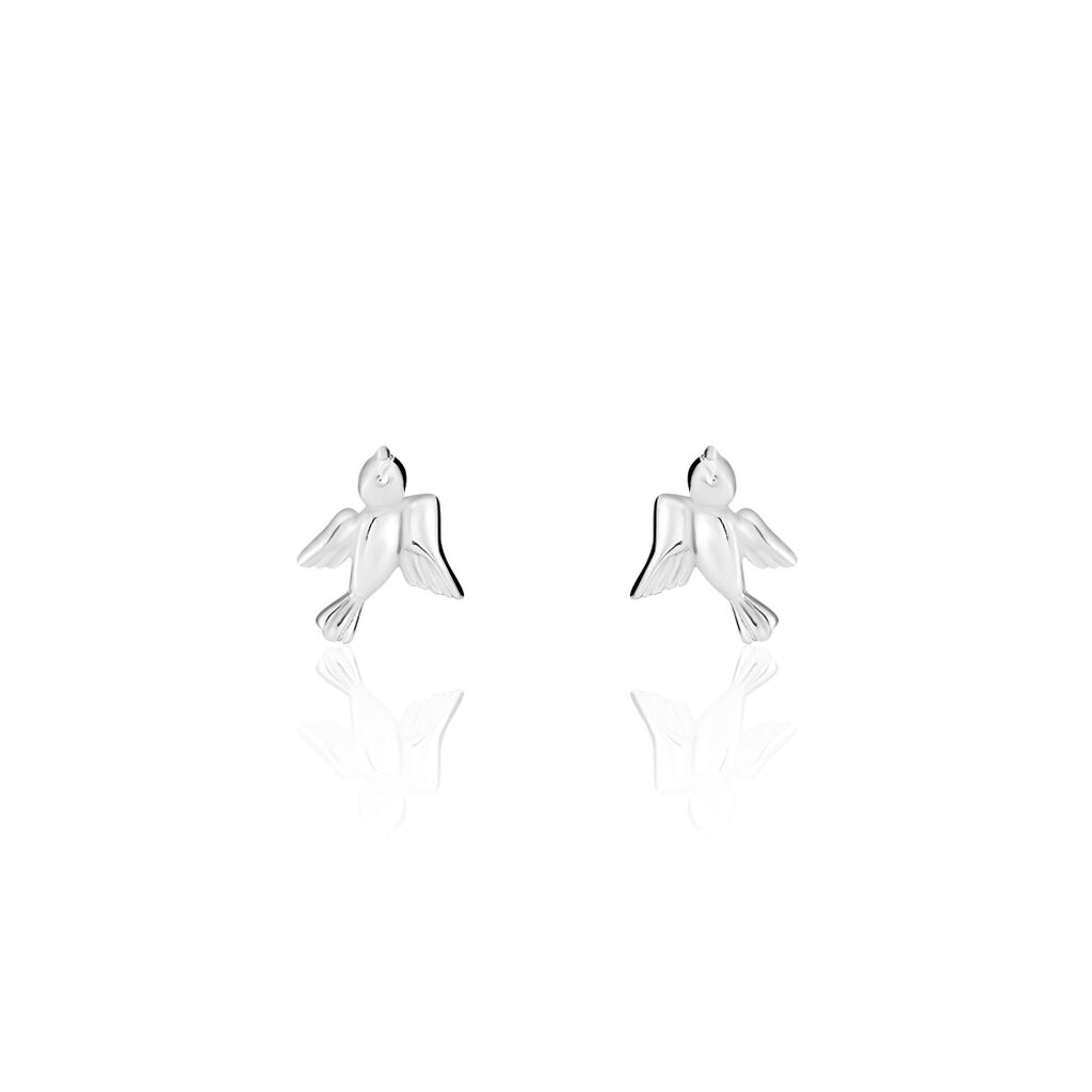 Boucles D'oreilles Puces Osie Argent Blanc - Boucles d'oreilles fantaisie Femme | Histoire d’Or