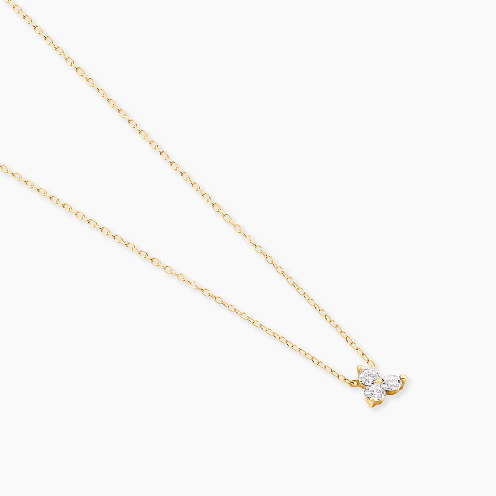 Collier Usoa Or Jaune Diamant Synth&eacute;tique - Colliers Femme | Histoire d&rsquo;Or