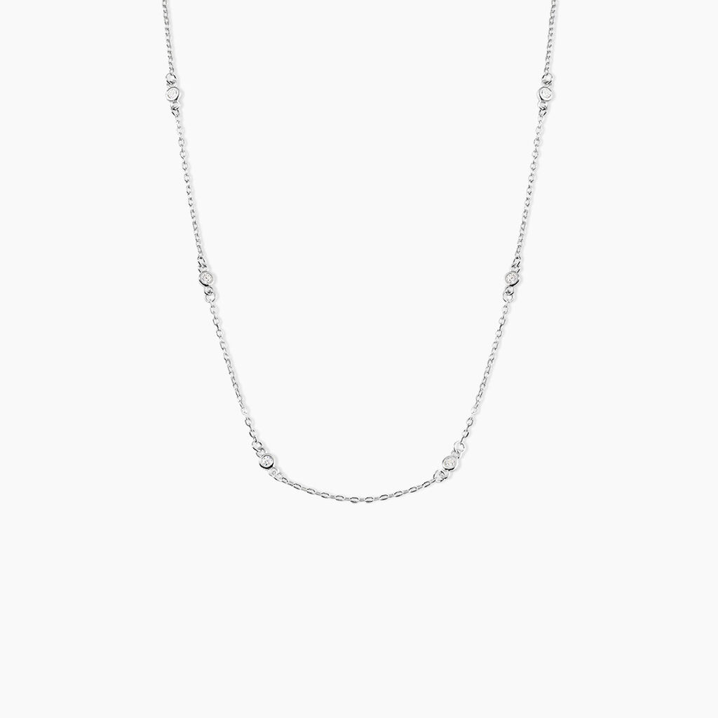 Collier Vashti Argent Blanc Oxyde De Zirconium - Colliers fantaisie Femme | Histoire d&rsquo;Or