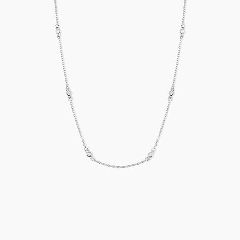 Collier Vashti Argent Blanc Oxyde De Zirconium - Colliers fantaisie Femme | Histoire d&rsquo;Or