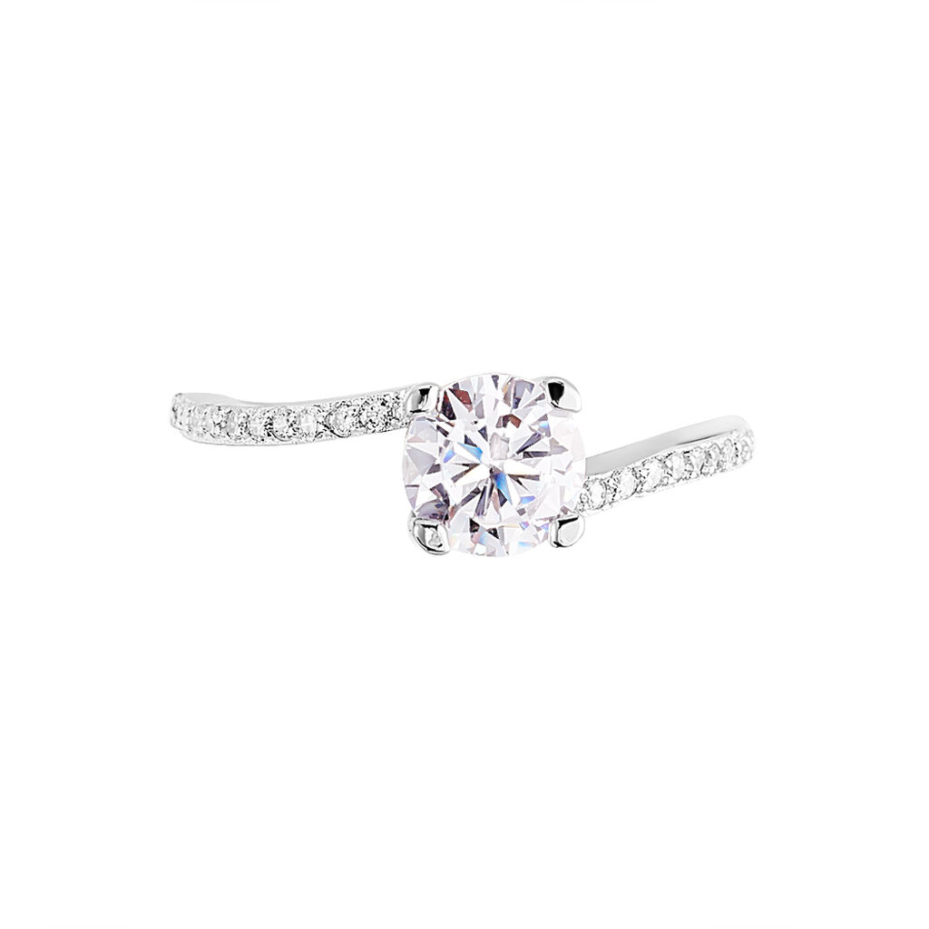 Bague Solitaire Maelane Argent Blanc Oxyde De Zirconium - Bagues solitaires Femme | Histoire d’Or