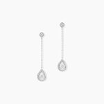 Boucles D'oreilles Pendantes Searlas Or Blanc Oxyde De Zirconium - Boucles d'oreilles pendantes Femme | Histoire d&rsquo;Or