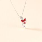 Collier Angie Or Blanc Diamant Et Rubis - Colliers Femme | Histoire d&rsquo;Or