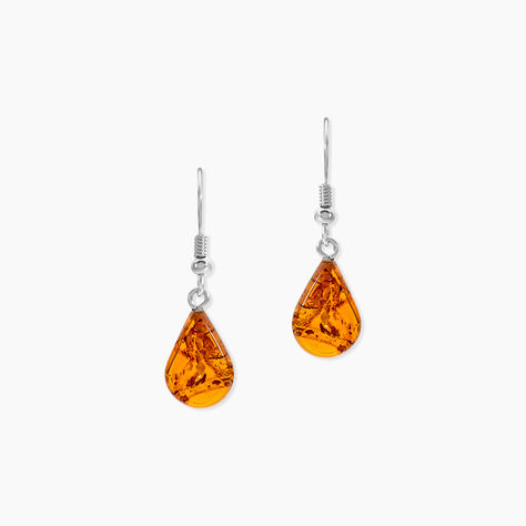 Boucles D'oreilles Pendantes Argent Blanc Mareme Ambre - Boucles d'oreilles fantaisie Femme | Histoire d&rsquo;Or