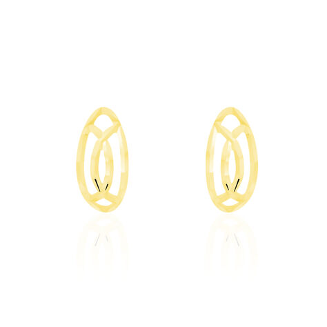 Boucles D'oreilles Puces Elodile Ovale Or Jaune - Clous d'oreilles Femme | Histoire d’Or