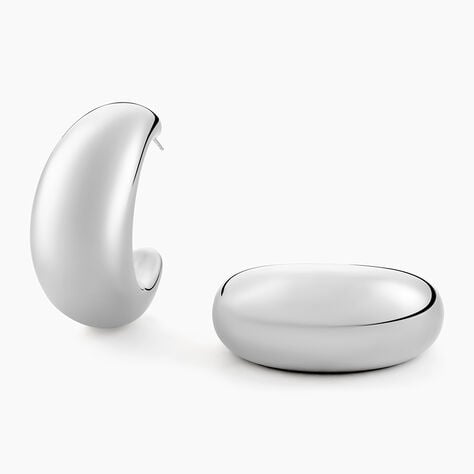 Créoles Perfect Match Acier Blanc - Boucles d'oreilles créoles Femme | Histoire d’Or