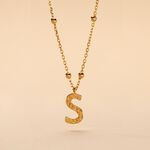 Collier Plaqu&eacute; Or Jaune Lettra - Colliers fantaisie Femme | Histoire d&rsquo;Or