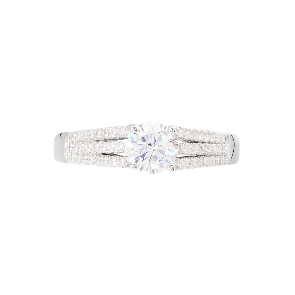 Bague Solitaire Maelline Argent Blanc Oxyde De Zirconium - Bagues solitaires Femme | Histoire d’Or