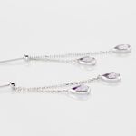 Boucles D'oreilles Pendantes Djime Or Blanc Amethyste - Boucles d'oreilles pendantes Femme | Histoire d&rsquo;Or