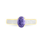 Bague Crista Or Jaune Amethyste Et Diamant - Bagues solitaires Femme | Histoire d&rsquo;Or