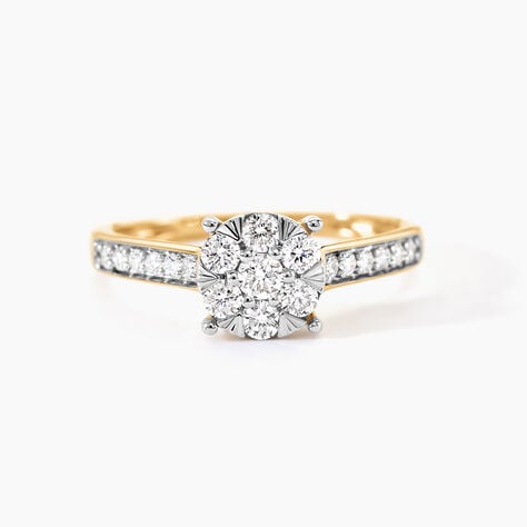 Bague Maximilianus Or Jaune Diamant Synth&eacute;tique - Bagues solitaires Femme | Histoire d&rsquo;Or