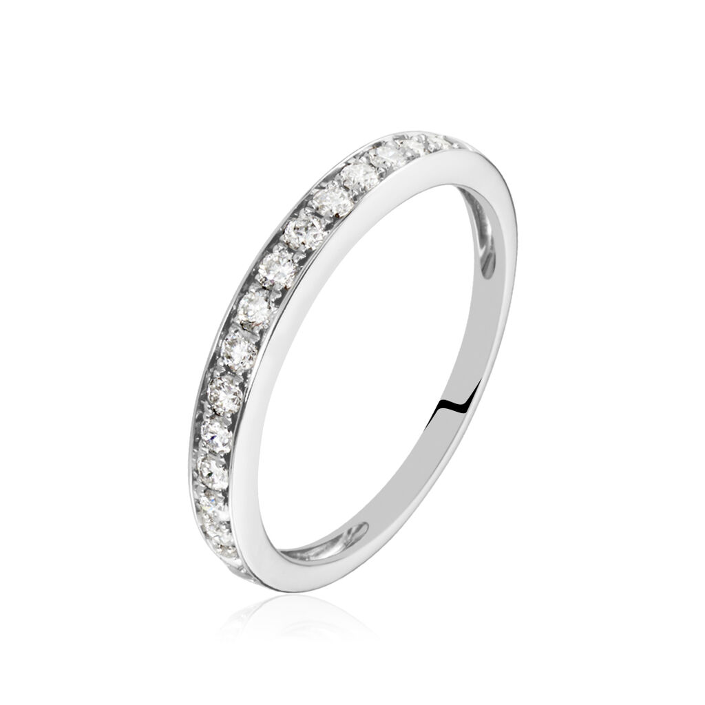 Demi Alliance Juliette Platine Blanc Diamant - Bijoux Femme | Histoire d&rsquo;Or