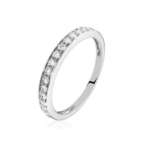 Demi Alliance Juliette Platine Blanc Diamant - Bijoux Femme | Histoire d&rsquo;Or